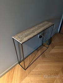 Consolle con ripiano in travertino