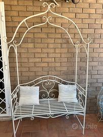 Panchina shabby ferro battuto