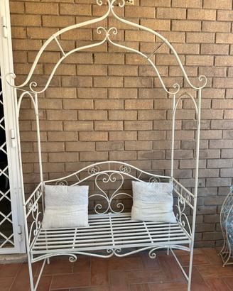 Panchina shabby ferro battuto