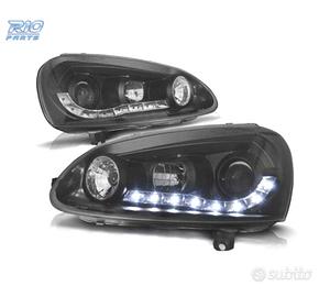 FARI VOLKSWAGEN VW GOLF MK5 03-08 FONDO NERO LUCE 