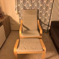 Poltrona IKEA Poäng + panchetto 160€