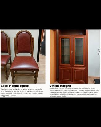 Sedie e vetrina