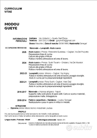 Aiuto cuoco -Manovale-Saldatore