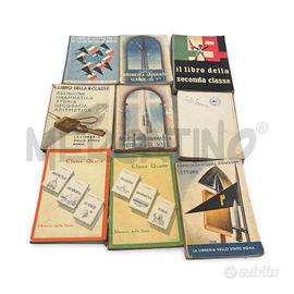 COLLEZIONE 9 LIBRI SCOLASTICI D'EPOCA FASCISTA ANN