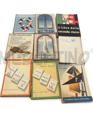 COLLEZIONE 9 LIBRI SCOLASTICI D'EPOCA FASCISTA ANN