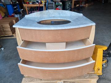 mobile bagno lavabo marmo carrara 102x58xh83