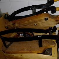 FERMA PORTA PROSCIUTTO in LEGNO e FERRO BATTUTO