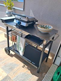 Carrello servi tavolo e barbecue 