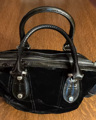 Borsa bauletto Hogan vintage in velluto e pelle