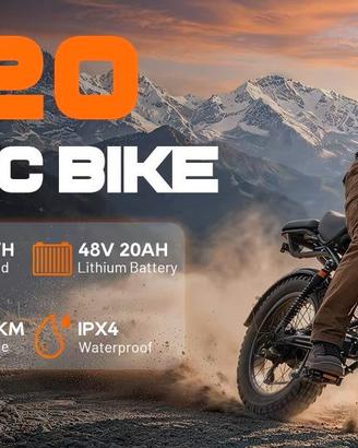 eBIKE 20Ah 48V 50km/h RANGE 80km APP 750W 20x4"