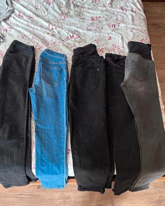 5 paia pantaloni premaman tg M