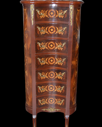 SETTIMINO INTARSIATO LEGNO MOBILE A CASSETTI