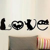 Decorazione murale scritta LOVE tema gatto
