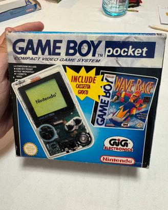Nintendo Game Boy Pocket Clear GIG Bundle Completo