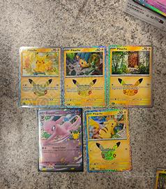 Set 5 carte Pokémon 30 anniversario ita