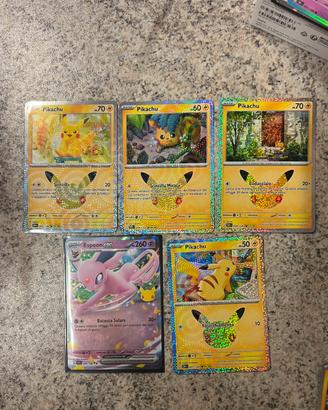 Set 5 carte Pokémon 30 anniversario ita