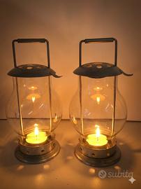 Coppia Lanterne IKEA 30cm Metallo e Vetro