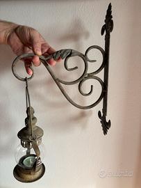 Porta Tea light in ferro con supporto