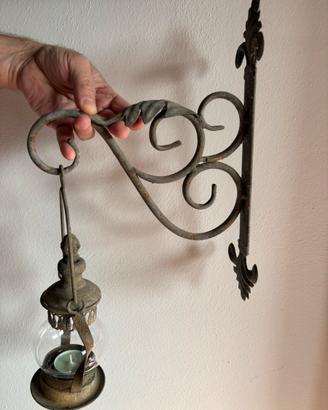 Porta Tea light in ferro con supporto