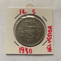 MONETA 5 FRANCHI SVIZZERA 1970