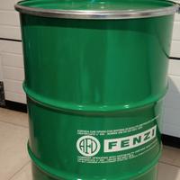 Bidone latta barile blu verde coperchio tavolino