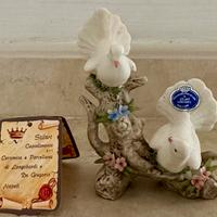 Capodimonte colombe su ramo Stilart