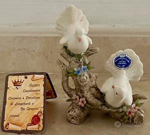 Capodimonte colombe su ramo Stilart