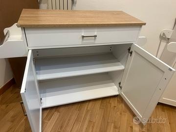 Mobiletto cucina legno bianco
