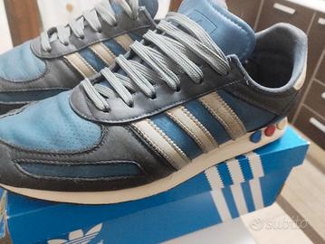 Adidas la outlet trainer pelle blu