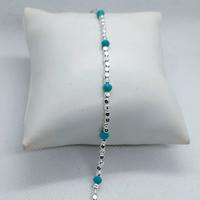 bracciale argento 925con sfere verdi 