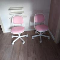 Sedia per scrivania con rotelle rosa