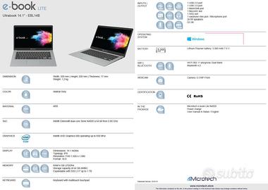 Microtech  ultrabook EBL14B/W2