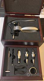 Set sommelier vino completo in cofanetto legno