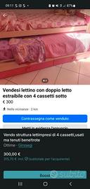  struttura letti con 4 cassetti capienti
