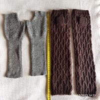 GUANTI SENZA DITA GRIGIO E MARRONE