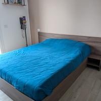 letto contenitore con testiera e comodini 