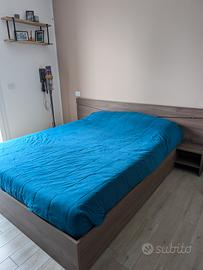 letto contenitore con testiera e comodini 