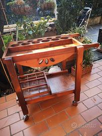 Carrello in legno esposittore