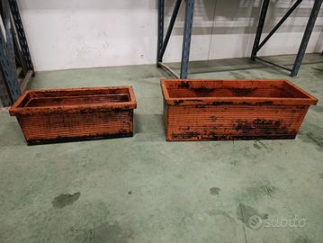 vasche in resina di qualità rett. color terracotta