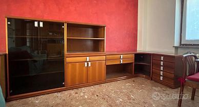 Parete atteezzata soggiorno angolare in legno