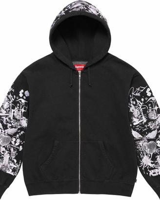 Supreme x AOI Zip Up Hooded Sweatshirt Black