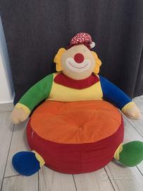 poltrona bambini a forma di pagliaccio 