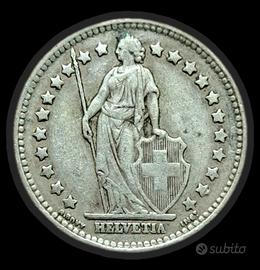 3 Antiche monete da 1Fr svizzero in argento