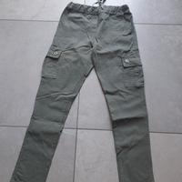 pantaloni cargo verdi militare