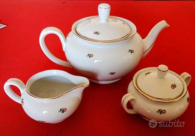Servizio da thè in porcellana ceka - anni '30 -'40
