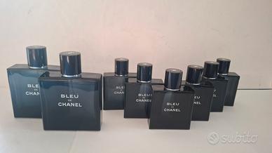 8 Bottiglie Vuote BLUE DE CHANEL 100 ml. e 50 ml.