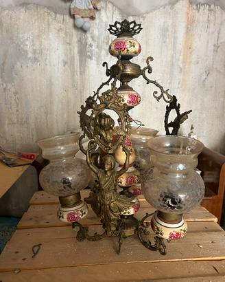 Lampadario vintage stili capodimonte /