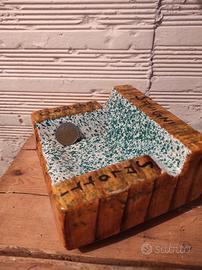 posacenere pubblicitario vintage in ceramica 