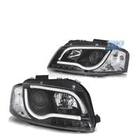 FARI AUDI A3 8P 03-08 CON DRL LED NERI