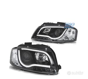 FARI AUDI A3 8P 03-08 CON DRL LED NERI